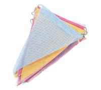 Hemobllo Drapeau à tirer triangle de couleur tissu coloré faire la fête décoration décoratif fanion bruant drapeau triangle d'anniversaire bannière en toile de jute pour la fête polyester