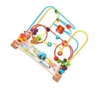 Hemobllo Éducatif Bois avec Labyrinthe de Perles Colorées Jeu Sensoriel Montessori pour Motricité Fine et Cognition des Garçon Fille