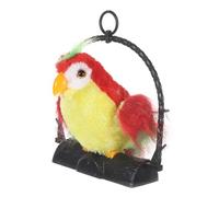 Hemobllo Éducatif Garçon Fille Parlant Enregistreur Perroquet Suspendu Rouge sans Batterie Peluche Douce pour Éveil et Communication Interactive Dès Ans