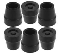 Hemobllo Embout en Caoutchouc Noir 16mm Stabilité Améliorée et Protection des Articulations 6 Pièces Accessoire de Remplacement pour Canne à Quatre Pieds pour Personnes Âgées