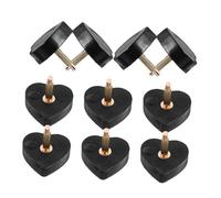 Hemobllo Embouts de Talon Cœur Noirs 18x20 Mm Robustes, Épingles de Réparation pour Chaussures à Talons Hauts, Pack 5 Paires, Accessoires Solide pour Entretien de Chaussures Élégantes