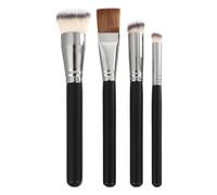 Hemobllo Ensemble 4 Pcs Pinceaux Maquillage Visage Multi-usages Fibres Synthétiques Noir pour Fond de Teint Correcteur Poudre Blush, Outils Cosmétiques Professionnels pour Maquillage