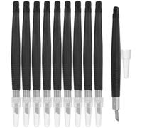 Hemobllo Ensemble de 10 Ciseaux à Sculpter Multifonctions Manche Noir en Plastique et Métal, Outils de Sculpture en Bois Meilleur Contrôle et Surface Lisse