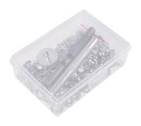 Hemobllo Ensemble de 100 Kit de Boutons à Œillet en Laiton 6mm | Boîte de Rangement Transparente Incluse, Pose Facile, Usage Polyvalent pour Couture, Cuir, Tentes et Paquet