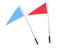Hemobllo Ensemble de 2 Drapeaux de Guide Scolaire avec Mât Télescopique en Acier Inoxydable de 1,2m, Drapeaux Triangulaires en Polyester, Durabilité Toutes Saisons pour Excursions