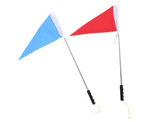 Hemobllo Ensemble de 2 Drapeaux de Guide Scolaire avec Mât Télescopique en Acier Inoxydable de 1,2m, Drapeaux Triangulaires en Polyester, Durabilité Toutes Saisons pour Excursions