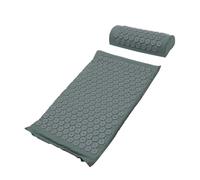 Hemobllo Ensemble de 2 Tapis de Massage Acupression Gris, Coussin de Massage Shiatsu Ergonomique, Tapis Anti- pour Dos et Cervicales, Relaxation Corps Complet, Soulagement Musculaire,