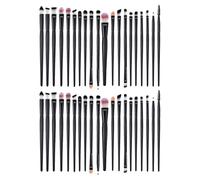 Hemobllo Ensemble de 20 Pinceaux de Maquillage Yeux Poils Doux Synthétiques Manche Noir et Tube Noir Kit Multifonction pour Fards à Paupières Outil de Beauté Portable pour Maquillage