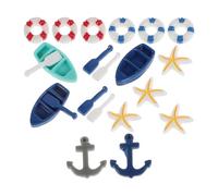 Hemobllo Ensemble de 21 Figurines Miniatures en Résine Robuste Thème Plage et Bateau Décor de Micro-Paysage d'Été Accessoires Maison Miniature pour Décoration et Loisirs Créatifs