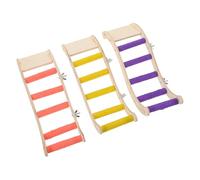 Hemobllo Ensemble de 3 Échelles en Bois Colorées pour Oiseaux Balançoire Jouets D’Escalade pour Perroquets et Perruches Accessoires pour Cage Favorisant Le Limage des Griffes Jeu Actif