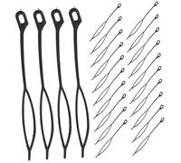 Hemobllo Ensemble de 30 Aiguilles à Tresser en Plastique pour Perruques et Dreadlocks, Outil Portable pour Coiffure, Adapté aux Cheveux Courts et Tissage Crochet, Accessoire Cheveux