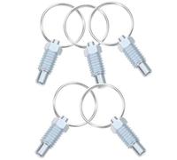 Hemobllo Ensemble de 5 Loquets à Ressort Autobloquants avec Bouton de Réglage, Goupilles à Piston en Acier Inoxydable, Fixation Robuste pour Charnières de Remorque Benne, Accessoires