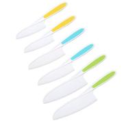 Hemobllo Ensemble de 6 Couteaux en Pp Blanc pour Garçon et Filles Forme Unique, et Sécurisés, pour Découper Gâteaux et Desserts la Maison