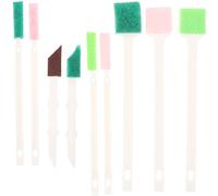 Hemobllo Ensemble de 9 Brosses de Nettoyage pour Crevasses et Rainures Brosse Plastique Résistante pour Bouteilles Couvercles Fenêtres et Portes Coulissantes Outils Compacts pour