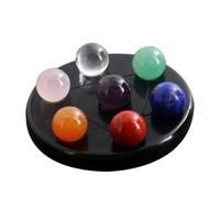 Hemobllo Ensemble De Boules De Pierres Précieuses Chakras Avec Socle En Obsidienne Pour Feng Shui