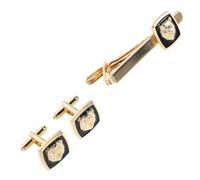 Hemobllo Ensemble de Boutons de Manchette Pince à Cravate Animal pour Homme, Alliage Or, 1 Set, Style Classique et Élégant, pour Chemises de Bureau et Mariages
