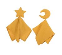 Hemobllo Ensemble de Couvertures de Sécurité pour Bébé Motifs Lune et Étoiles, Tissu Doux en Coton, Taille Petite, pour Berceau et Accompagnement Sommeil, Lot de 2 Set de Pièces