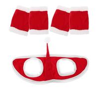 Hemobllo Ensemble de Décoration pour Cheval 1 Chapeau 4 Guêtres en Tissu Doux Protection des Jambes pour Équitation et Saut D’Obstacles Accessoire Festif pour Noël et Fêtes Équestres