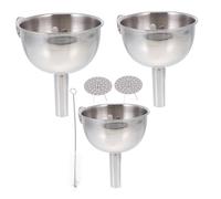 Hemobllo Entonnoirs Inox avec Filtre Acier Anti-rouille Mini Entonnoir Cuisine avec Poignée Kit pour Transfert Liquide Précis et Nettoyage Facile