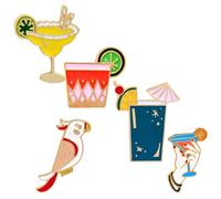 Hemobllo Épingle pour Vestes en Alliage 5 Pièces Éléments Cartoon Hawaii, Broche Chic Portable pour Décoration de Paquet et Paquet à Dos Femme