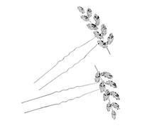 Hemobllo Épingles à Cheveux Fourchette 2 Pièces Petit Format Strass Décoratives pour Femmes Chignon Mariage Accessoires Tête Douce et Antidérapante
