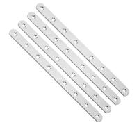 Hemobllo Équerres Plates Droites en Acier Inoxydable 10 245 X 2 X 03 CM Lot de 4 Plaques de Jonction Métalliques pour Meubles Étagères et Réparation Bois Fixation Robuste et Solide