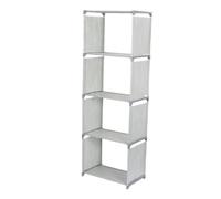 Hemobllo Étagère de Bureau Modulable Plastique Gris Meuble Rangement Pratique pour Fournitures de Bureau et Magazines Organisateur Moderne pour Maison et