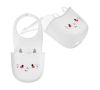 Hemobllo Étagère Murale Antidérapant en Silicone Blanc Évier pour Évier Cuisine Forme Chat 2pcs Panier Drainant pour Organiser et Accessoires Cuisine