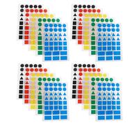 Hemobllo Étiquettes Autocollantes de Codage Couleur Multiformes 50 Pièces Pastilles Adhésives pour Organisation Boîtes Contenants Alimentaires et Maternelle