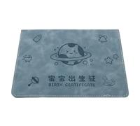 Hemobllo Étui Protecteur Étanche pour Certificat de Naissance Bébé Organiseur Compact en Similicuir Vintage Bleu-Vert Dossier Souvenir -Né Pochette de Rangement Pratique Présent