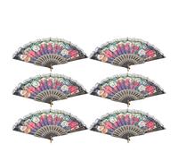 Hemobllo Éventails Pliants en Dentelle à Main, Lot de 6 Éventails Espagnols Vintage pour Fêtes Rétro, Mariages et Cosplay, Accessoires Légers pour Femmes et Filles