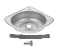 Hemobllo Évier Triangulaire Ultra-Compact Acier Inoxydable pour Camping-Car Simple Cuve Robuste Installation Facile Lavabo Angle pour Van Aménagé et Cuisine de Camping