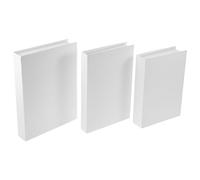 Hemobllo Faux Livres Décoratifs Blancs 3 Pièces Dimensions Variées 22X15,5X4,5/25X18,5X3,8/24X16,5X3 CM Léger pour Décoration de Salon et Pièces Témoins