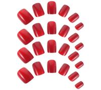 Hemobllo Faux Ongles Carrés Rouges Ultra-Fins à Coller Kit Semi-Finition 5 Sets de 24 Pièces Adhésifs Amovibles sans Trace Tailles Multiples Décoration Personnalisable pour Fêtes et