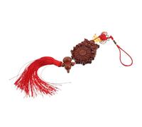 Hemobllo Feng Shui Bagua Mirror de Pêche Sculpté Main avec Tête Animal Charme de Protection pour Maison Décoration Traditionnelle Chinoise
