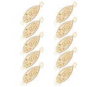 Hemobllo Fermoirs de Collier Ovales en Filigrane Ajourés 10 Pcs Connecteurs Métalliques Légers pour Bijoux DIY Fermoirs de Superposition Sécurisés Adaptés aux Bracelets et Colliers