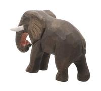 Hemobllo Figurine Animale Bois Sculpté Décoration Artisanale Naturelle Ornement Élégant pour Maison et Bureau Cadeau Symbolique Sagesse et Loyauté