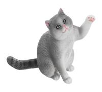 Hemobllo Figurine Chat British Shorthair Réaliste Modèle Animal Simulation Décoratif Résistant pour Maison et Jardin