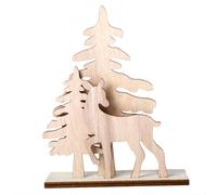 Hemobllo Figurine de Cerf en Bois, Décoration Créative DIY de Noël | Style Festif, Teinte Khaki, pour Bricolage Maison, Idée Cadeau et Enseignants