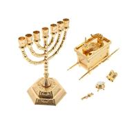 Hemobllo Figurine Religieuse de Table Israël Décorative Sculpture Historique Hanukkah Or Modèle Compact pour Cheminée ou Table Décoration Juive