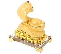 Hemobllo Figurine Serpent Doré 2025 en Résine 125x80x141 Mm Décoration Feng Shui Amulette pour Maison Bureau Événements Collection Zodiacale Chiffre du Zodiaque
