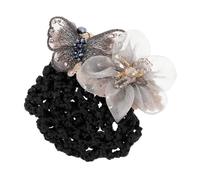 Hemobllo Filet à Chignon pour Cheveux avec Barrette Accessoire Coiffure Professionnel Banquière Filet Réseau Argenté pour Coiffure Soignée et