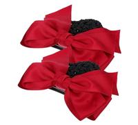 Hemobllo Filets à Cheveux Chignon pour Femme 2 Pièces Rouges Filet à Chignon Professionnel pour Service Hôtel Infirmières Employées Bureau Usage Quotidien