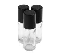 Hemobllo Flacon Roll-on Huile Essentielle Vide 4 Pièces 30ml Cylindrique Noir Transparent Portable Anti-fuite Pour Voyage Usage Domestique