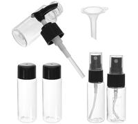 Hemobllo Flacon Vaporisateur Cosmétique Noir en Plastique Facile à Transporter, Bouteille Distributrice Ronde pour Voyage et Soins Peau, Kit 1 Set pour Lotion et Fond de Teint