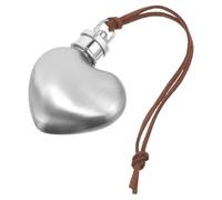 Hemobllo Flasque Métallique 30Ml de Cœur Couvercle en Acier Inoxydable Argenté Flasque à Portable et Étanche Accessoire de Camping pour Randonnée et Usage Extérieur