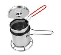 Hemobllo Friteuse Acier Inoxydable avec Panier à Frites à Poignée Ergonomique Set de Friture Profonde pour Pommes de Terre Poisson Viande et Légumes Pot Anti-déformation avec Poignée