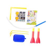 Hemobllo Fusée Pneumatique pour Garçon Fille Lanceur Spatial Créatif EVA Angle de Tir Ajustable Extérieur pour Garçons et Filles Lanceur Original Rouge-Orange