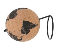 Hemobllo Globe Terrestre en Liège Noir Support Robuste Globe d'Affichage Géographique de Table Décoration Esthétique pour Bureau et Maison Outil Pédagogique pour Voyage et Apprentissage
