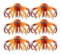 Hemobllo Grandes Pinces à Cheveux Pratiques à Utiliser Transporter Marron Design Simple et Élégant Lot de 6 en Plastique pour Femmes pour Soirées et Études